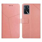 For OPPO A54 / A16 4G Y Stitching Horizontal Flip Leather Phone Case(Rose Gold) - 1