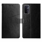 For OPPO A54 5g Y Stitching Horizontal Flip Leather Phone Case(Black) - 1