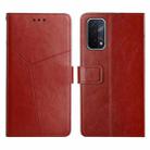 For OPPO A54 5g Y Stitching Horizontal Flip Leather Phone Case(Brown) - 1