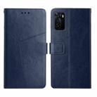 For OPPO A55S Japan Version Y Stitching Horizontal Flip Leather Phone Case(Blue) - 1