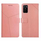 For OPPO A55S Japan Version Y Stitching Horizontal Flip Leather Phone Case(Rose Gold) - 1