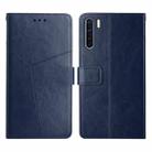 For OPPO A91 Y Stitching Horizontal Flip Leather Phone Case(Blue) - 1