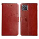 For OPPO A92s / Reno4 Z 5G Y Stitching Horizontal Flip Leather Phone Case(Brown) - 1