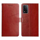 For OPPO A93S 5G Y Stitching Horizontal Flip Leather Phone Case(Brown) - 1