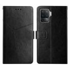 For OPPO A94 4G Y Stitching Horizontal Flip Leather Phone Case(Black) - 1