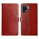 For OPPO A94 4G Y Stitching Horizontal Flip Leather Phone Case(Brown) - 1