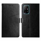 For OPPO A94 5G Y Stitching Horizontal Flip Leather Phone Case(Black) - 1