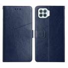 For OPPO F17 Y Stitching Horizontal Flip Leather Phone Case(Blue) - 1
