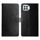 For OPPO F17 Y Stitching Horizontal Flip Leather Phone Case(Black) - 1