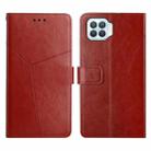 For OPPO F17 Y Stitching Horizontal Flip Leather Phone Case(Brown) - 1