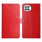 For OPPO F17 Pro Y Stitching Horizontal Flip Leather Phone Case(Red) - 1