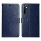 For OPPO Realme 5 Y Stitching Horizontal Flip Leather Phone Case(Blue) - 1