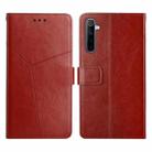 For OPPO Realme 5 Y Stitching Horizontal Flip Leather Phone Case(Brown) - 1