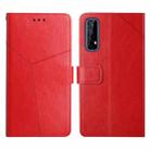 For OPPO Realme 7 4G Y Stitching Horizontal Flip Leather Phone Case(Red) - 1