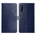 For OPPO Realme 7 4G Y Stitching Horizontal Flip Leather Phone Case(Blue) - 1