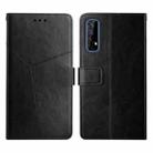 For OPPO Realme 7 4G Y Stitching Horizontal Flip Leather Phone Case(Black) - 1