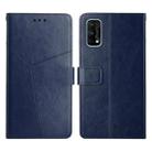 For OPPO Realme 7 Pro Y Stitching Horizontal Flip Leather Phone Case(Blue) - 1