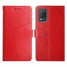 For OPPO Realme 8 5G Y Stitching Horizontal Flip Leather Phone Case(Red) - 1