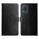 For OPPO Realme 8 5G Y Stitching Horizontal Flip Leather Phone Case(Black) - 1