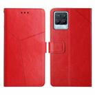 For OPPO Realme 8 / 8 Pro Y Stitching Horizontal Flip Leather Phone Case(Red) - 1