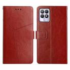 For OPPO Realme 8i Y Stitching Horizontal Flip Leather Phone Case(Brown) - 1