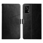 For OPPO Realme GT Y Stitching Horizontal Flip Leather Phone Case(Black) - 1