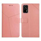For OPPO Realme GT Y Stitching Horizontal Flip Leather Phone Case(Rose Gold) - 1