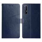 For OPPO Reno3 Pro 5G Y Stitching Horizontal Flip Leather Phone Case(Blue) - 1