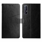 For OPPO Reno3 Pro 5G Y Stitching Horizontal Flip Leather Phone Case(Black) - 1