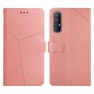 For OPPO Reno3 Pro 5G Y Stitching Horizontal Flip Leather Phone Case(Rose Gold) - 1
