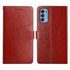 For OPPO Reno4 5G Y Stitching Horizontal Flip Leather Phone Case(Brown) - 1