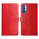 For OPPO Reno4 Pro 5G Y Stitching Horizontal Flip Leather Phone Case(Red) - 1