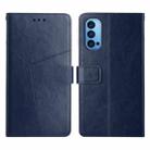 For OPPO Reno4 Pro 5G Y Stitching Horizontal Flip Leather Phone Case(Blue) - 1