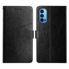 For OPPO Reno4 Pro 5G Y Stitching Horizontal Flip Leather Phone Case(Black) - 1