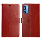 For OPPO Reno4 Pro 5G Y Stitching Horizontal Flip Leather Phone Case(Brown) - 1