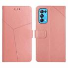 For OPPO Reno5 5G Y Stitching Horizontal Flip Leather Phone Case(Rose Gold) - 1