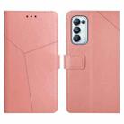 For OPPO Reno5 Pro 5G Y Stitching Horizontal Flip Leather Phone Case(Rose Gold) - 1