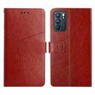 For OPPO Reno6 5G Y Stitching Horizontal Flip Leather Phone Case(Brown) - 1