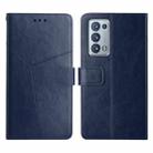 For OPPO Reno6 Pro+ 5G Y Stitching Horizontal Flip Leather Phone Case(Blue) - 1