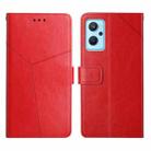 For OPPO Realme 9i Y Stitching Horizontal Flip Leather Phone Case(Red) - 1