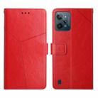 For OPPO Realme C31 Y Stitching Horizontal Flip Leather Phone Case(Red) - 1