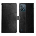 For OPPO Realme C31 Y Stitching Horizontal Flip Leather Phone Case(Black) - 1