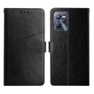 For OPPO Realme C35 Y Stitching Horizontal Flip Leather Phone Case(Black) - 1