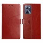 For OPPO Realme C35 Y Stitching Horizontal Flip Leather Phone Case(Brown) - 1