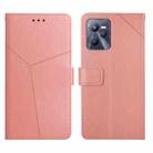 For OPPO Realme C35 Y Stitching Horizontal Flip Leather Phone Case(Rose Gold) - 1