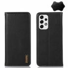 For Samsung Galaxy A53 5G KHAZNEH Nappa Top Layer Cowhide Leather Phone Case(Black) - 1