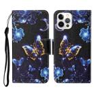 For iPhone 13 Pro Max Colored Drawing Pattern Horizontal Flip Leather Phone Case (Moon Butterfly) - 1