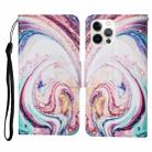 For iPhone 13 Pro Max Colored Drawing Pattern Horizontal Flip Leather Phone Case (Whirlpool Marble) - 1