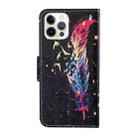 For iPhone 13 Pro Colored Drawing Pattern Horizontal Flip Leather Phone Case (Feather) - 3