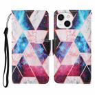 For iPhone 13 Colored Drawing Pattern Horizontal Flip Leather Phone Case(Starry Marble) - 1